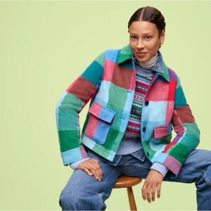 Multicolor Plaid Women's Utility Jacket
